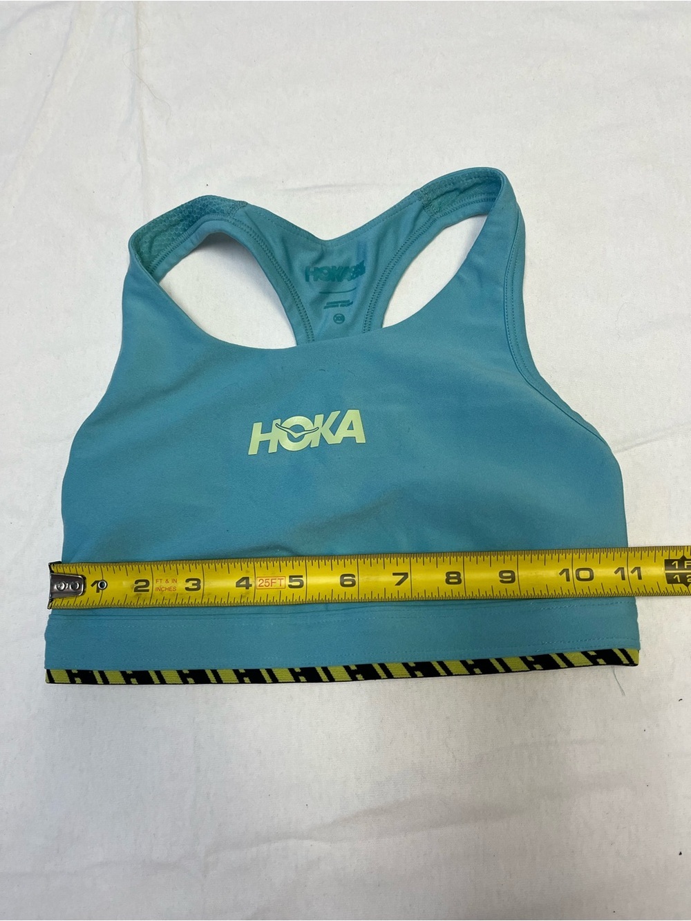Hoka Aqua Blue Racerback Sports Bra with Contrast Band - Picture 6 of 6
